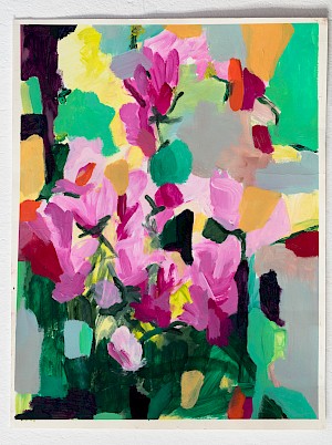 Painting Magnolien auf Papier von Beate Rusch